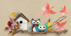 Whimsical Autumn Owls Wallpaper