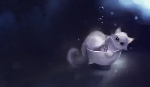 Whimsical Kittenin Teacup Wallpaper