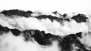 White Abstract Mountain And Clouds Wallpaper