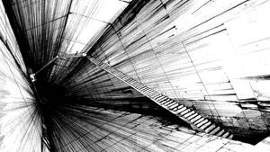 White Abstract Stairs Sketch Wallpaper