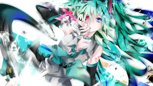 White Aesthetic Animated Hatsune Miku Hd Wallpaper