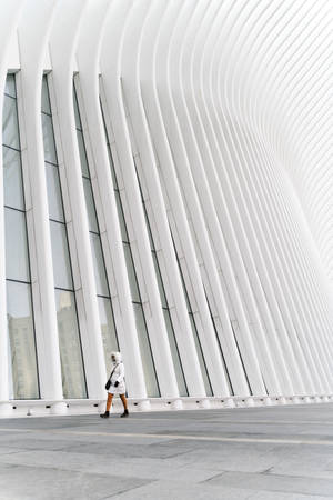 White Aesthetic Oculus Building Wallpaper