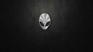 White Alienware Logo In Leather Wallpaper