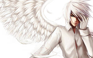 White Angel Anime Boy Wallpaper