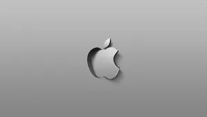 White Apple Logo Cutout Wallpaper