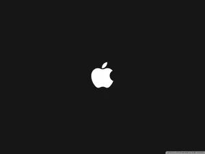 White Apple Logo On Black Wallpaper