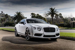 White Bentley With Silver Rims Wallpaper