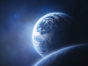 White Blue Earth Wallpaper