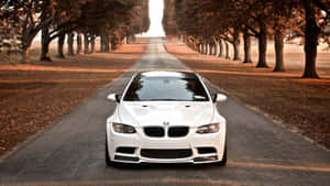 White Bmw Car On The Road Wallpaper