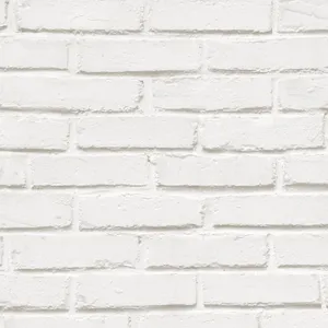 White Brick Gapped Running Bond Wallpaper