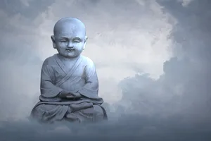 White Buddha In Cloud Wallpaper