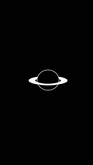 White Cartoon Saturn Black Aesthetic Tumblr Iphone Wallpaper