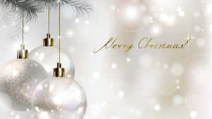 White Christmas Ball Ornaments Greeting Wallpaper