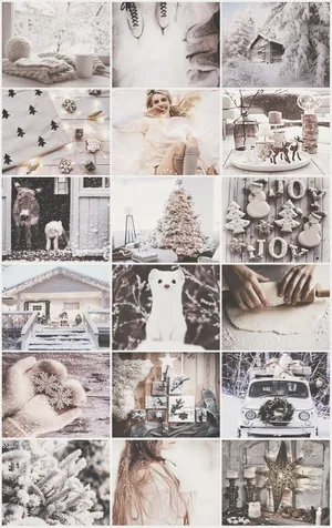 White Christmas Collage Iphone Wallpaper