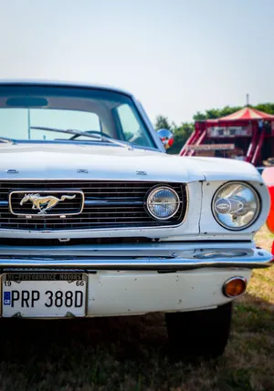 White Classic Ford Mustang Car Phone Wallpaper