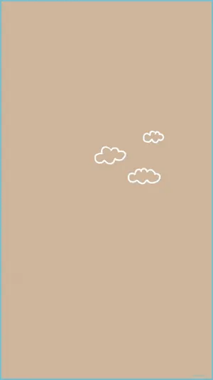 White Clouds On Beige Brown Aesthetic Wallpaper