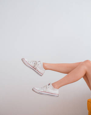 White Converse Sneakers Wallpaper