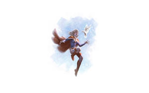 White Dove And Super Girl Wallpaper