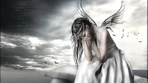White Emo Angel Wallpaper