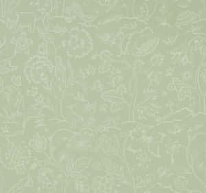 White Floral Swirl Sage Aesthetic Wallpaper