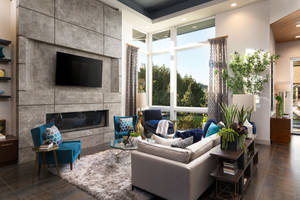 White Gray Theme Living Room Wallpaper