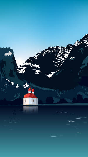 White House At Lakeside Smartphone Background Wallpaper