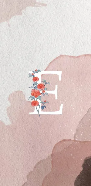White Letter E With Flower Wallpaper