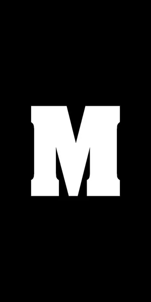 White Letter M Name Black Wallpaper
