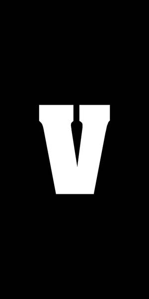 White Letter V Name Black Wallpaper