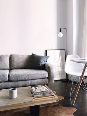 White Living Room Home Wallpaper