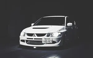 White Lowrider Mitsubishi Lancer Wallpaper