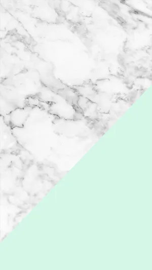 White Marble And Mint Green Wallpaper