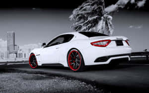 White Maserati With Red Accent 4k Wallpaper