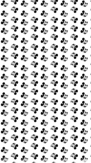 White Mickey Mouse And His Balloon Wallpaper