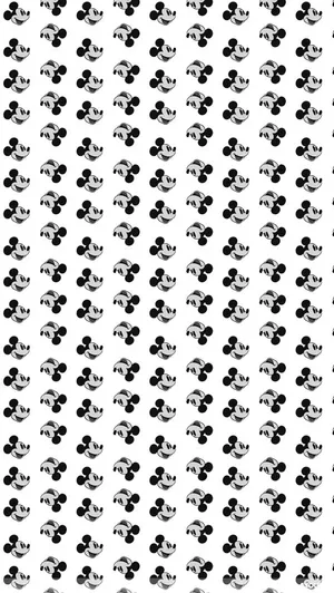 White Mickey Mouse And His Balloon Wallpaper