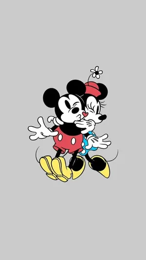White Mickey Mouse Blowing A Kiss Wallpaper