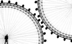 White Minimalist Ferris Wheel Wallpaper