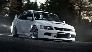 White Mitsubishi Evo Wallpaper