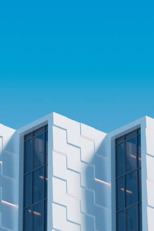 White Mosaic Building Mobile 3d Wallpaper