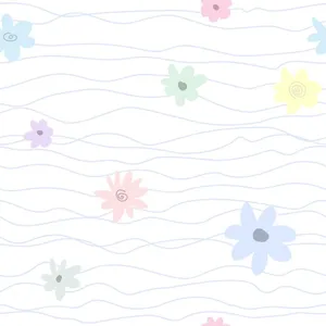 White Pastel With Colorful Flowers Wallpaper