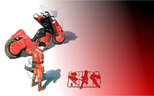 White Red Akira Biker Kaneda Wallpaper