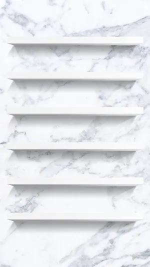 White Shelves On A Marble Background Wallpaper