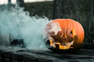 White Smoke In Cute Fall Aesthetic Themed Wallpaper