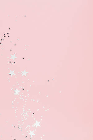 White Star In Pastel Pink Aesthetic Wallpaper