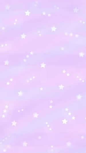 White Stars On Lavender Purple Wallpaper