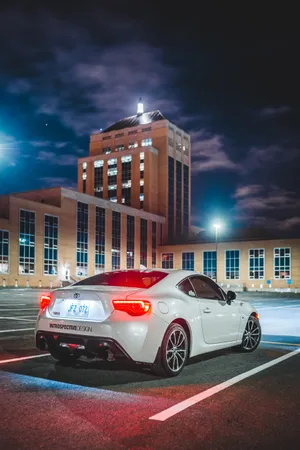 White Toyota Car Side View Wallpaper