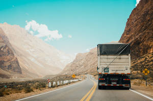 White Truck At Argentina Mountains Wallpaper