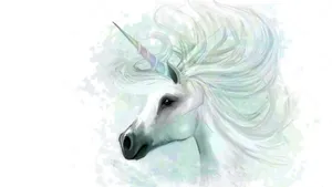 White Unicorn Wallpaper