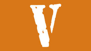 White V Logo On Orange Vlone Pfp Wallpaper