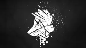 White Wolf Paint Splash Wallpaper